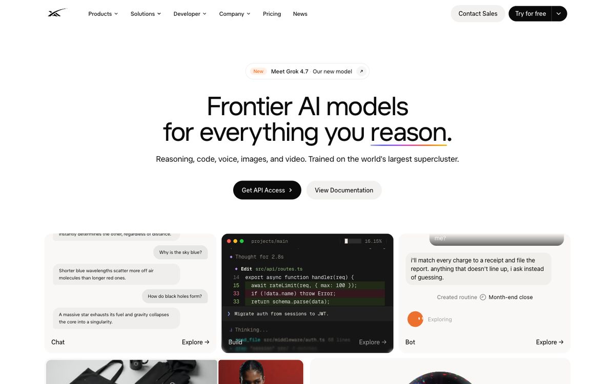 Grok home page on desktop, Oct 8, 2026