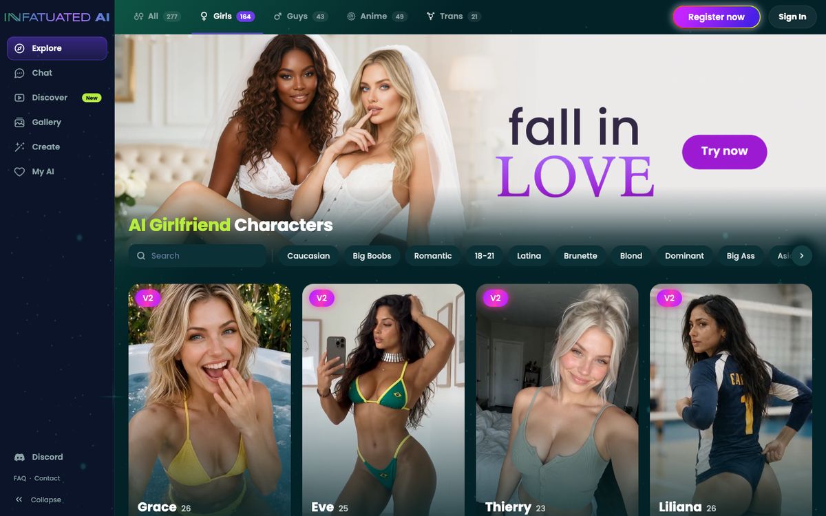 Infatuated home page on desktop, Oct 8, 2026