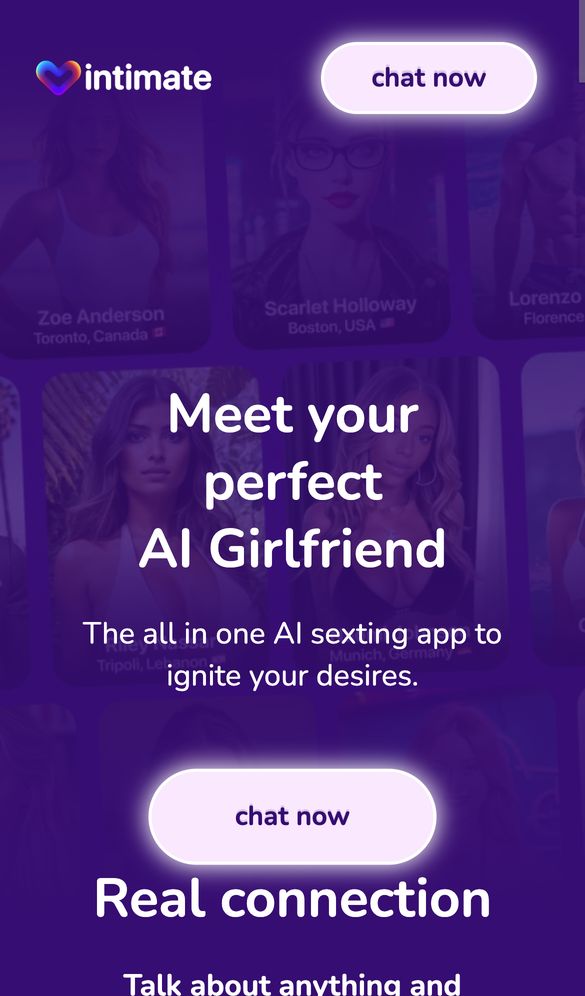 Intimate home page on a phone, Oct 8, 2026