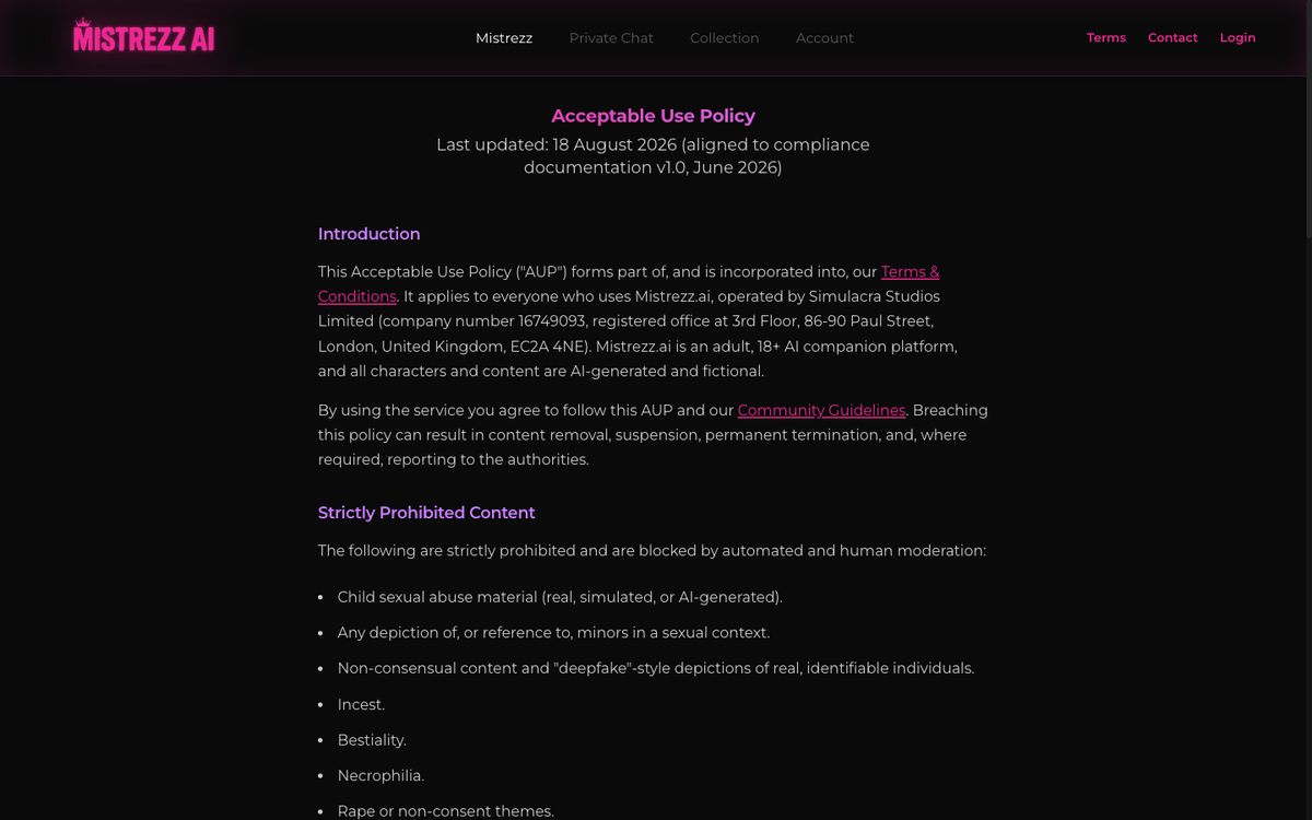 Mistrezz AI home page on desktop, Oct 8, 2026