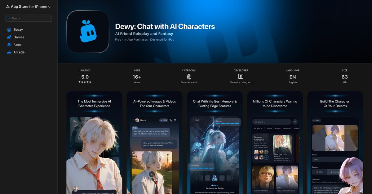 Dewy app screenshot